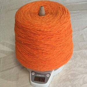 Country Cotton.  Combed Cotton Slub made in Belgium - Orange 2 pound Cone!